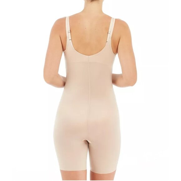 Spanx Women's Thinstincts Open-Bust Mid-Thigh Shaper Bodysuit Size Medium - Picture 4 of 13